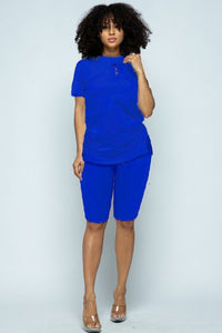 "Essential" Biker Short Set - Royal Blue